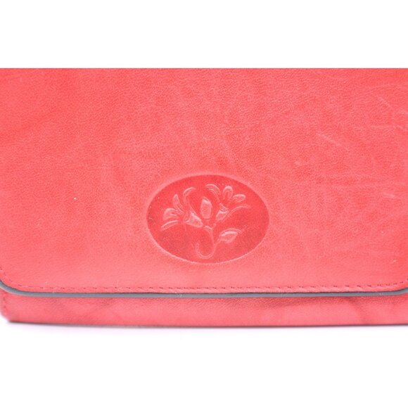 Buxton Red Leather Top Grain Cowhide Folding Wallet Coin Purse w/Keychain Vtg - Picture 6 of 12